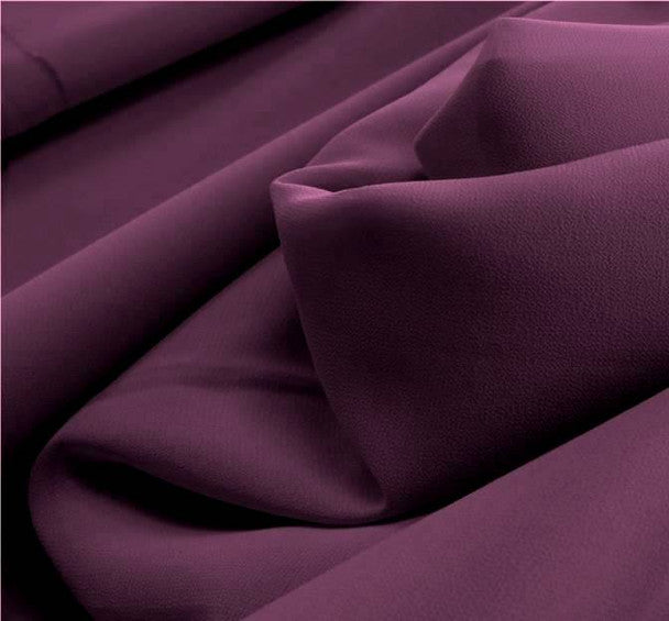 1 Yard Pebble Georgette Purple Fabric, 100% Polyester, 58/60” Wide, Lightweight & Flowing Drape