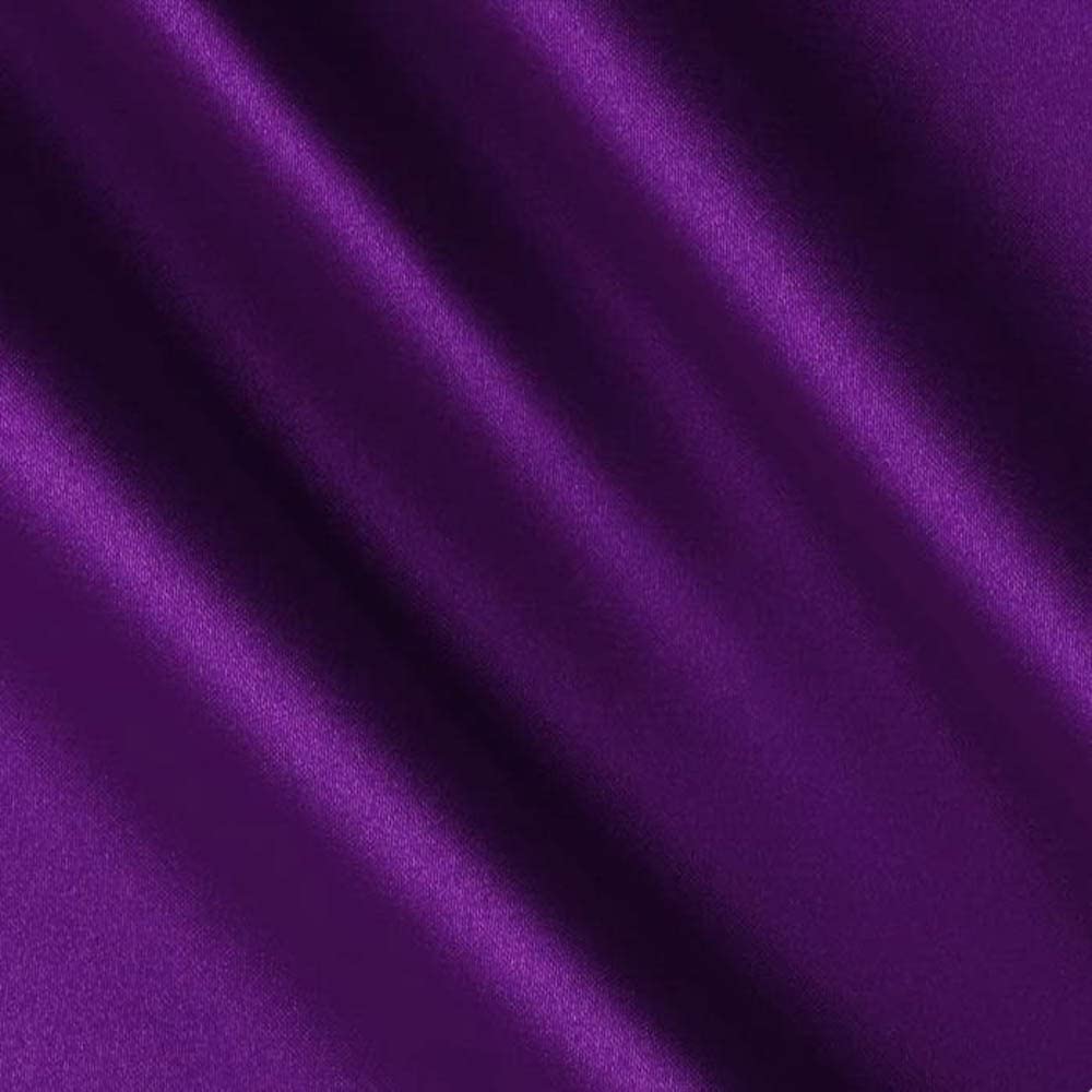 1 Yard Purple Satin Fabric, Bridal Satin 100% Polyester, 60" Wide, For Wedding Decor, Gowns & Costumes