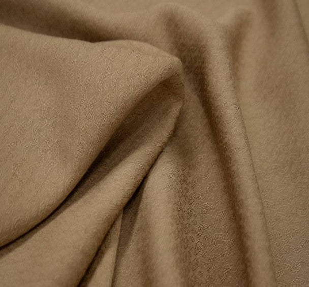 1 Yard Rayon Jacquard Fabric Diamond Khaki, 53/54" Wide Lightweight Material