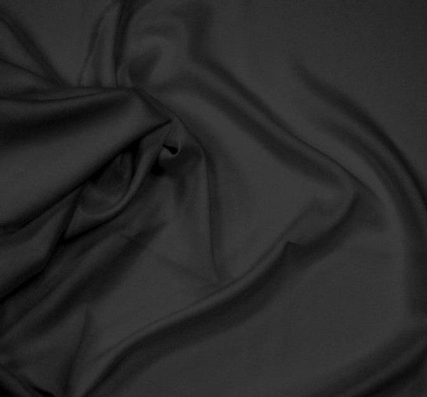 1 Yard Rayon Challis Black Woven Fabric, 55/56? Wide 100% Rayon