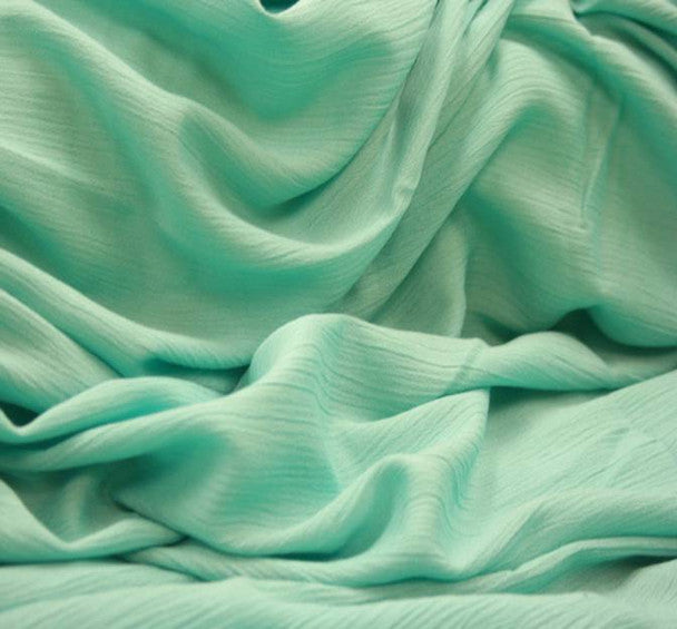 Rayon Crinkle Solid Mint Lightweight Woven Apparel Fabric 100% Rayon 50/51” Wide
