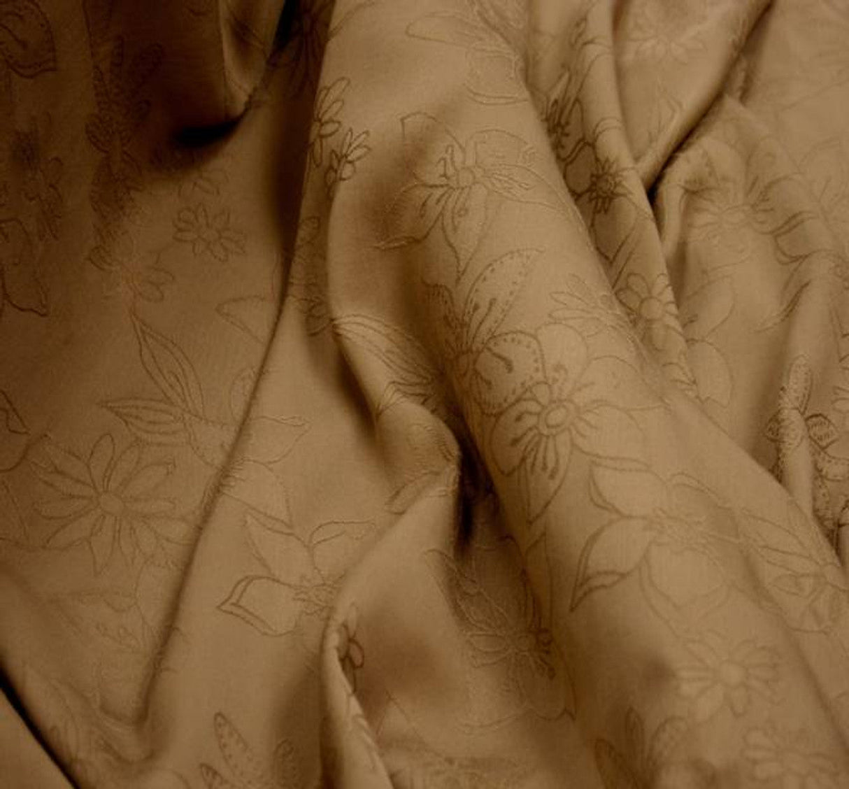 1 Yard Rayon Floral Jacquard Khaki for Dresses Trousers and Home Décor 53/54" Width