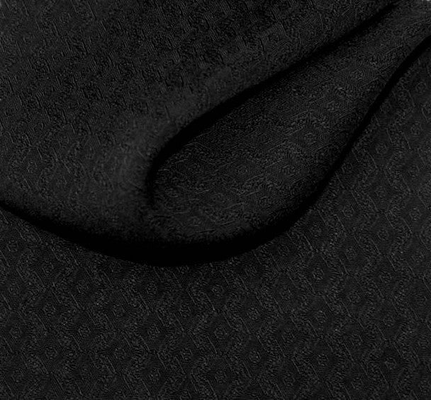1 Yard Black Rayon Jacquard Diamond Fabric 53/54" Wide Lightweight Apparel Material