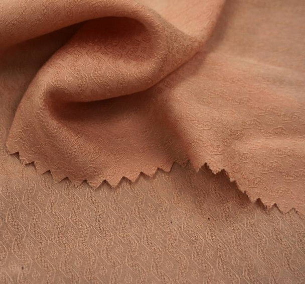 1 Yard Rayon Jacquard Fabric Diamond Peach, 53/54" Wide Lightweight Apparel Material