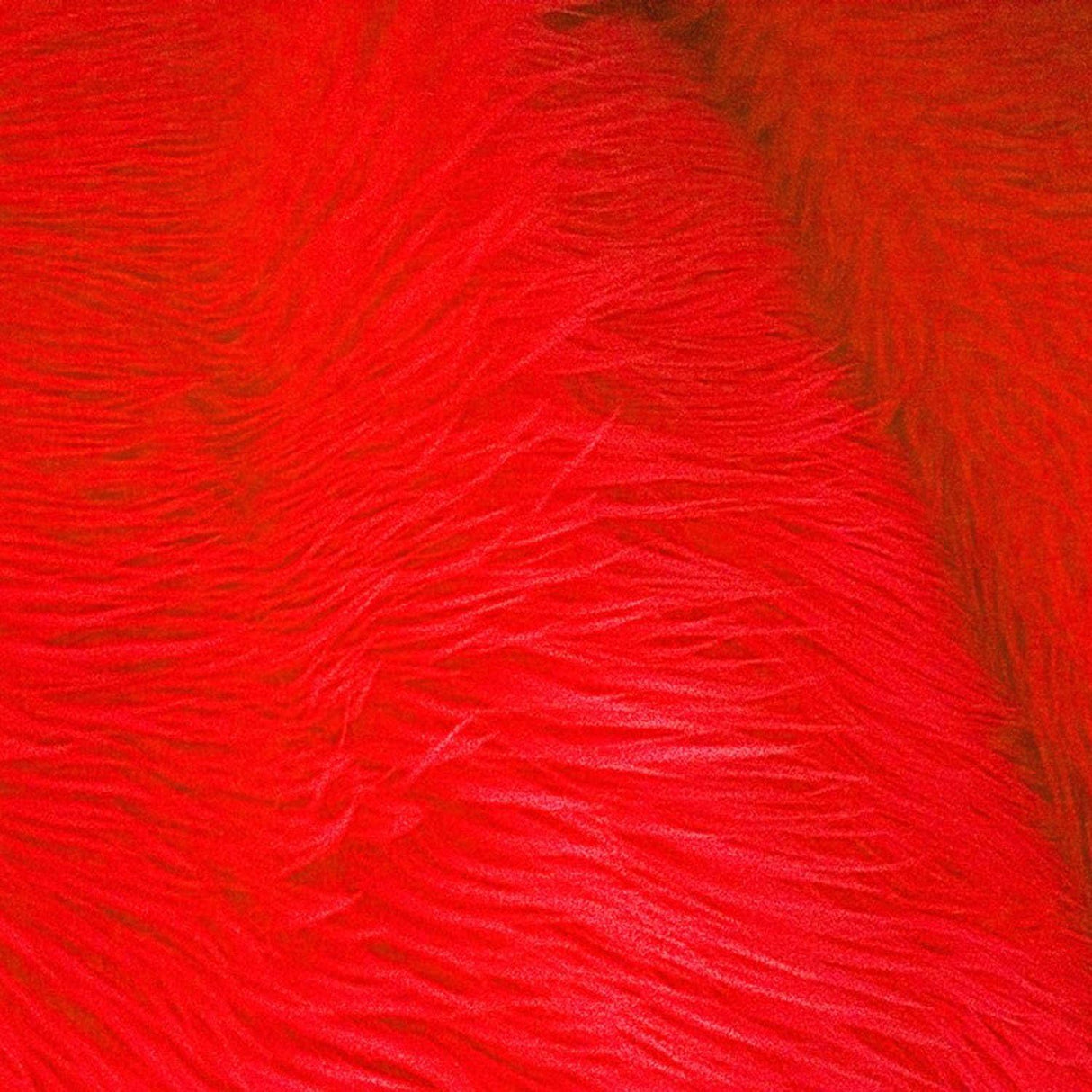 Red Faux Fur Fabric 1 Yard Luxury Shaggy Soft Decorative Craft Upholstery Home Décor