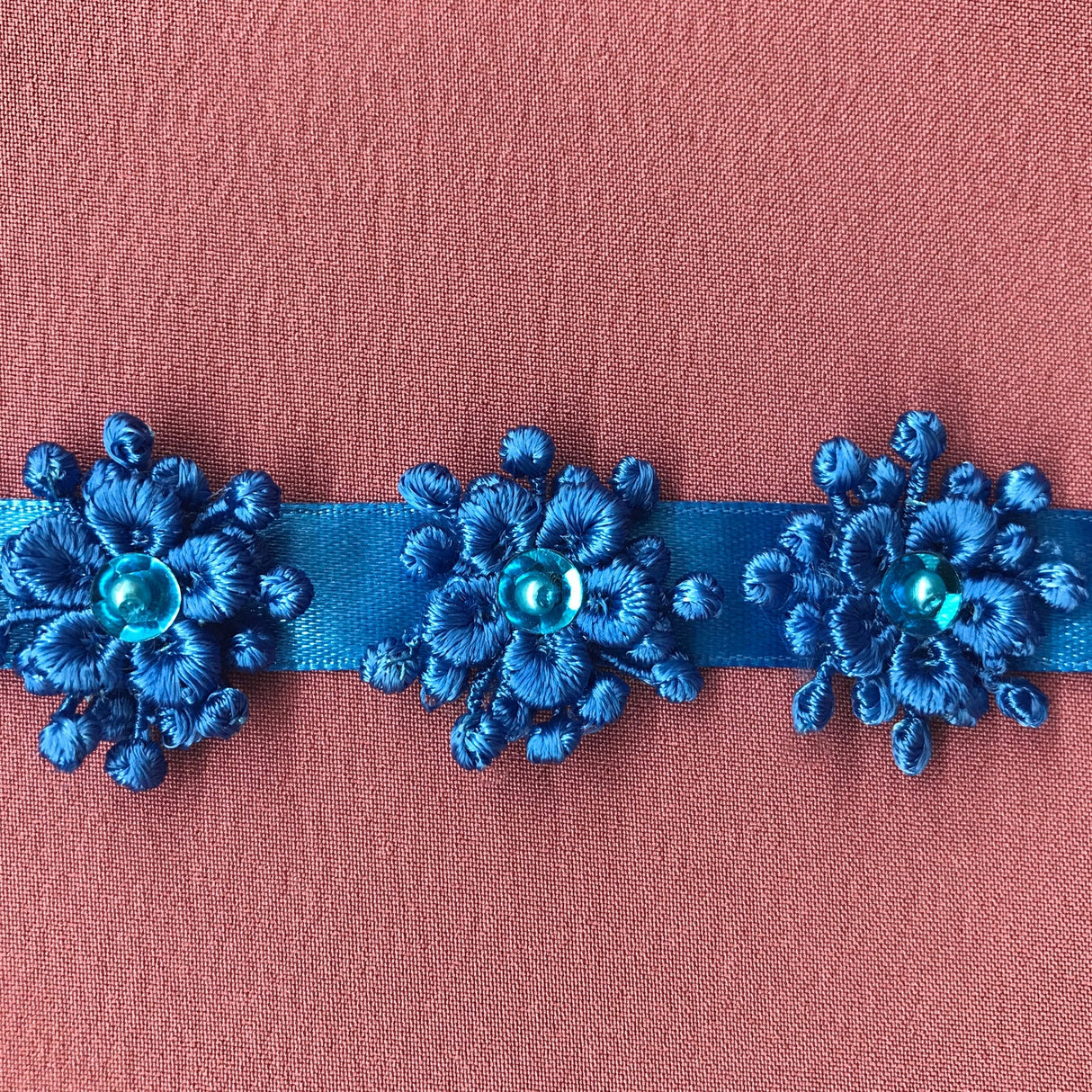 1 Yard Beaded 3D Guipure Floral Lace Trimming on Ribbon | 1" Wide | Elegant Trim for Bridal, Formal & Dancewear