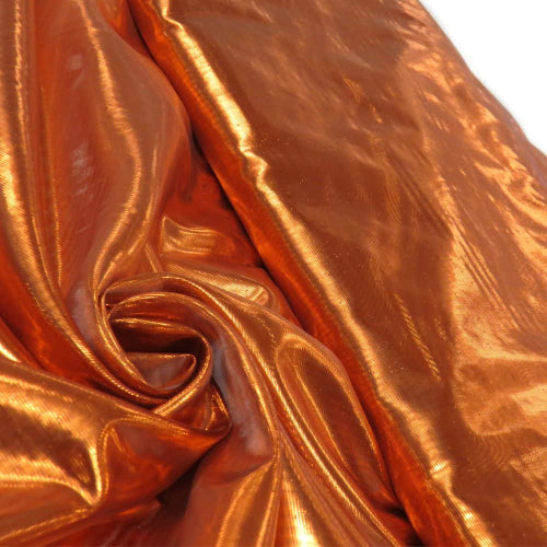 1 Yard Rust Nylon Metallic Tissue Lame Fabric 60 Inches Wide Rich