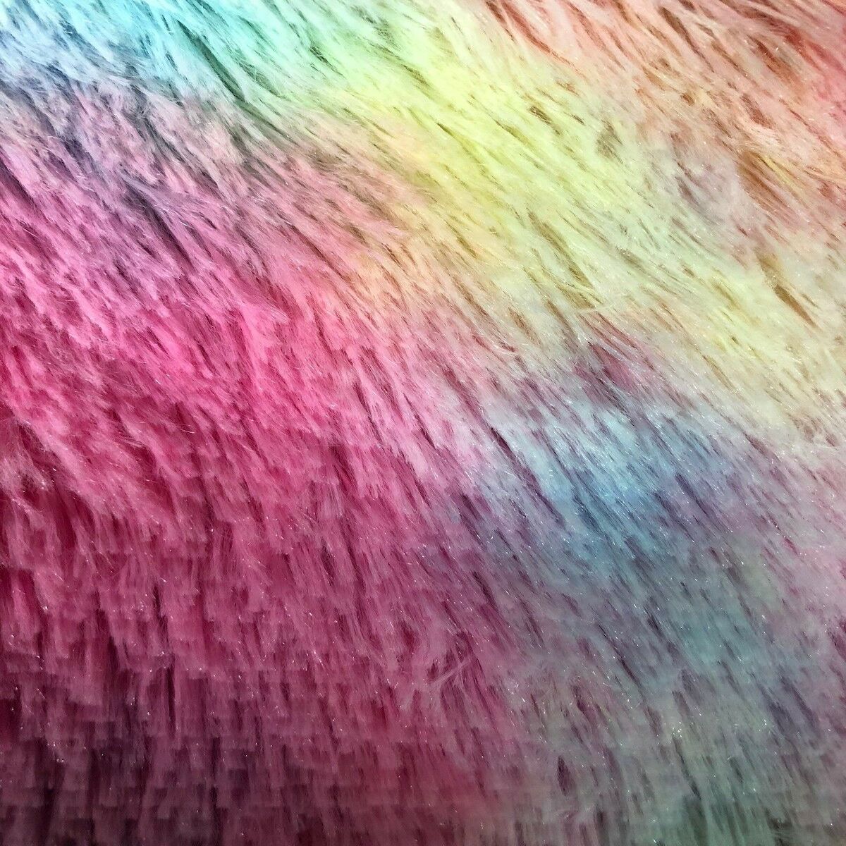 1 Yard Playful Rainbow Fuzzy Faux Fur Fabric 60" Width