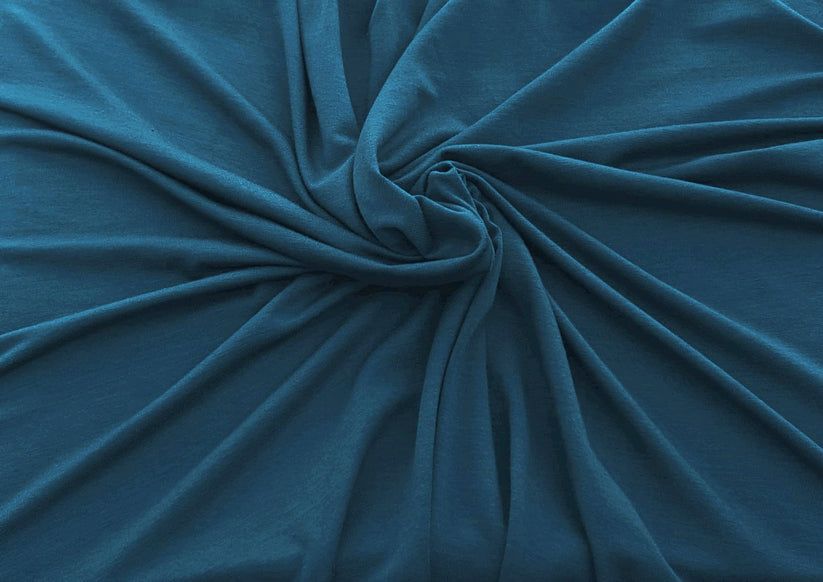 1 Yard Teal Bamboo Spandex Jersey Knit Fabric