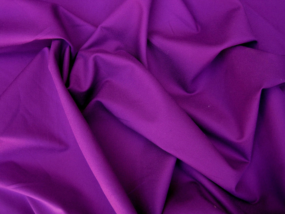 1 Yard Magenta Cotton Twill Spandex Fabric Durable Stretchy Soft Texture