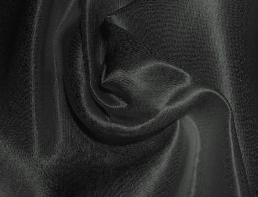 1 Yard Black Silk Hemp Satin Woven Fabric Blends the Natural Strength of Hemp With the Smooth.