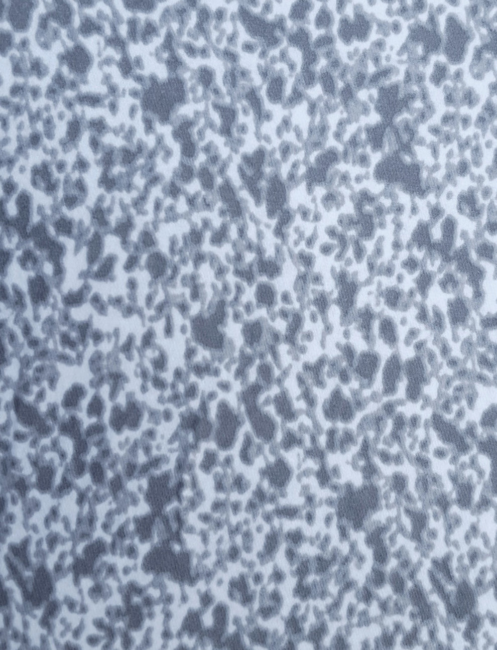 1 Yard Gray White Animal Print Cotton Spandex Fleece Fabric Soft Warm Stretch Material For Apparel And Craft Projects