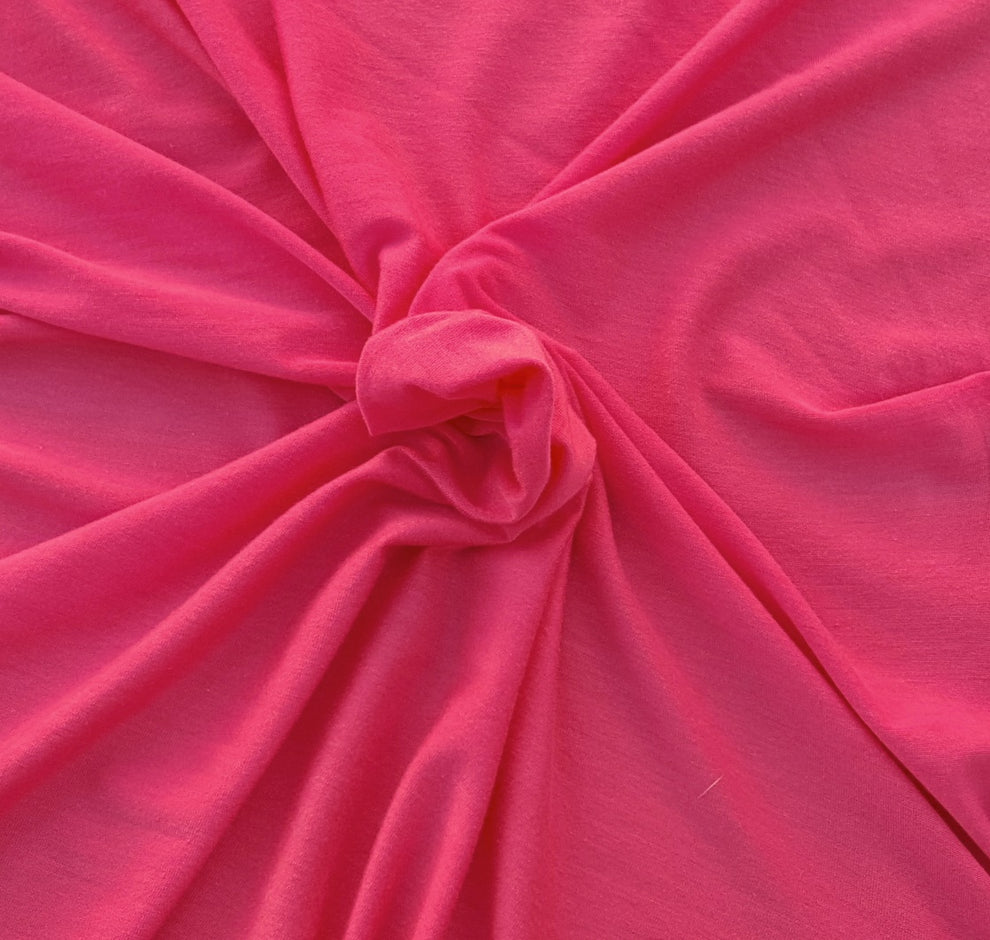 1 Yard Lipstick Tencel Spandex Jersey Fabric Stretch Knit Soft Breathable Material