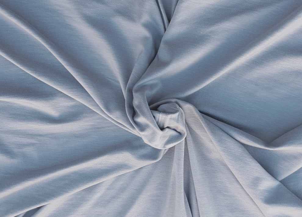 1 Yard Silver Tencel Spandex Jersey Fabric Soft Stretchy Sustainable Material