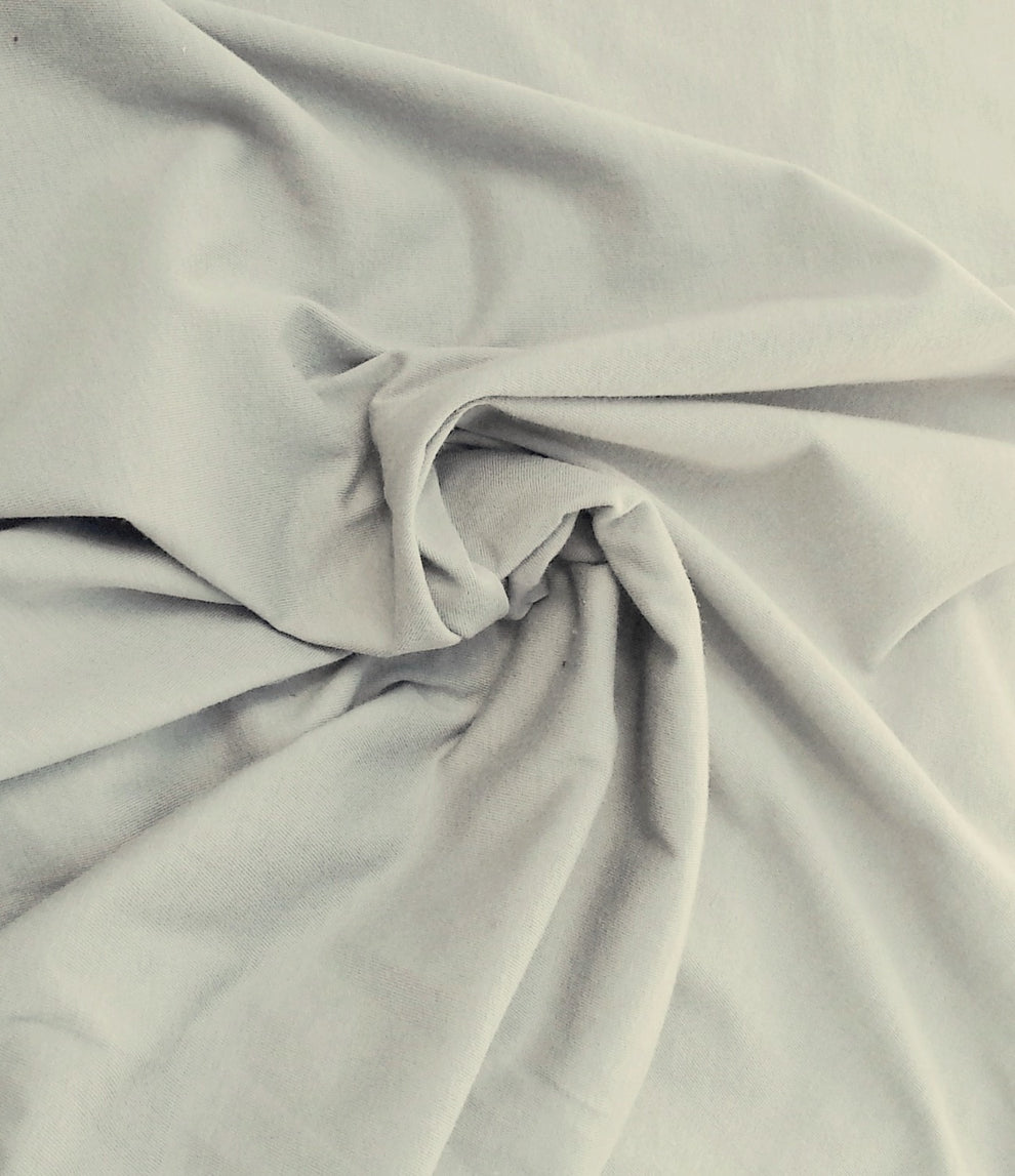 1 Yard Soft Lightweight Knit Silver Cotton Jersey Fabric for Loungewear & DIY Apparel