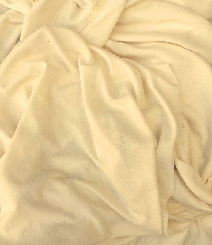 1 Yard Natural Cotton Blend Jersey Fabric Lightweight Soft Knit Material for T Shirts, Baby Clothing & Casualwear