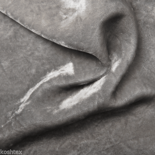 1 Yard Silver Silky Rayon Velvet Fabric Pre Washed For a Soft, Relaxed Feel and Fluid Drape.