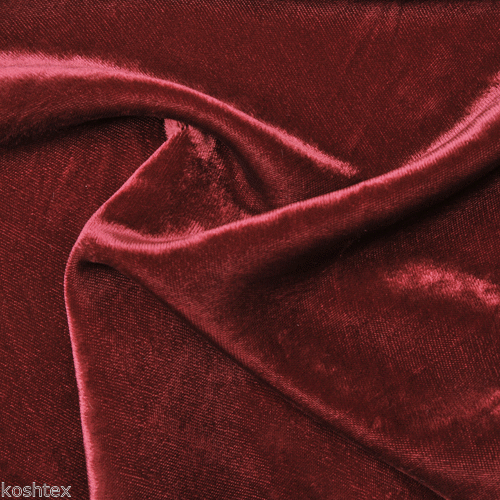 1 Yard Wine Silky Rayon Velvet Fabric Pre Washed For a Soft, Lived in feel and Luxurious Drape.