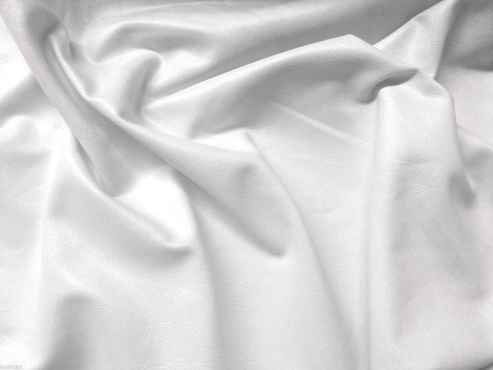 1 Yard White Pleather Fabric Durable Faux Leather Material for Upholstery and Crafts