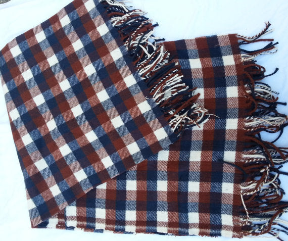 1 Yard Plaid Cotton Flannel Fringed Fabric Soft Cozy Warm Material