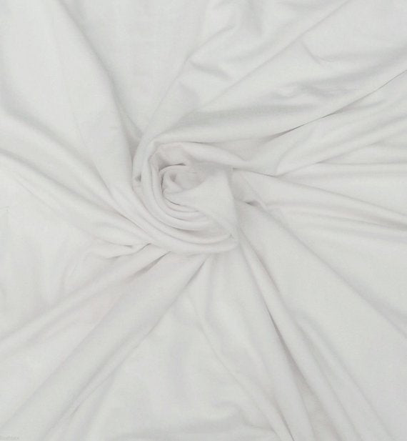 1 Yard Pure White Rayon Spandex Jersey Fabric Soft Stretch Knit for T Shirts, Dresses & Yoga Wear