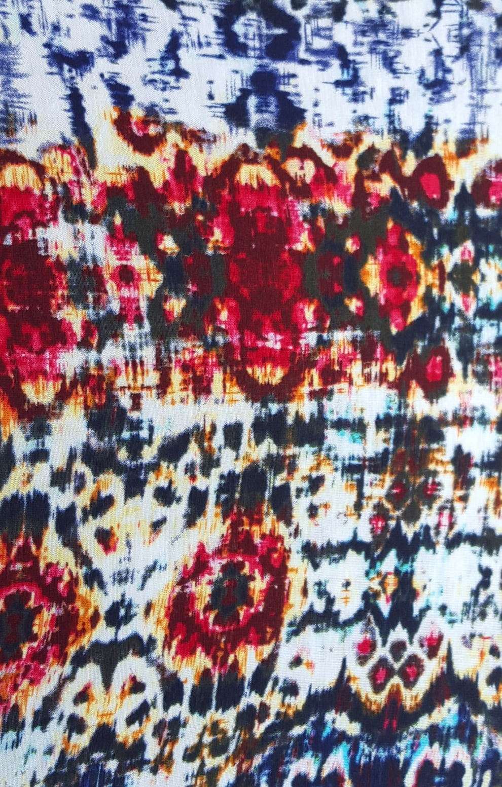 1 Yard Rayon Spandex Tribal Print Jersey Fabric Soft Stretch Knit Material For Fashion Projects