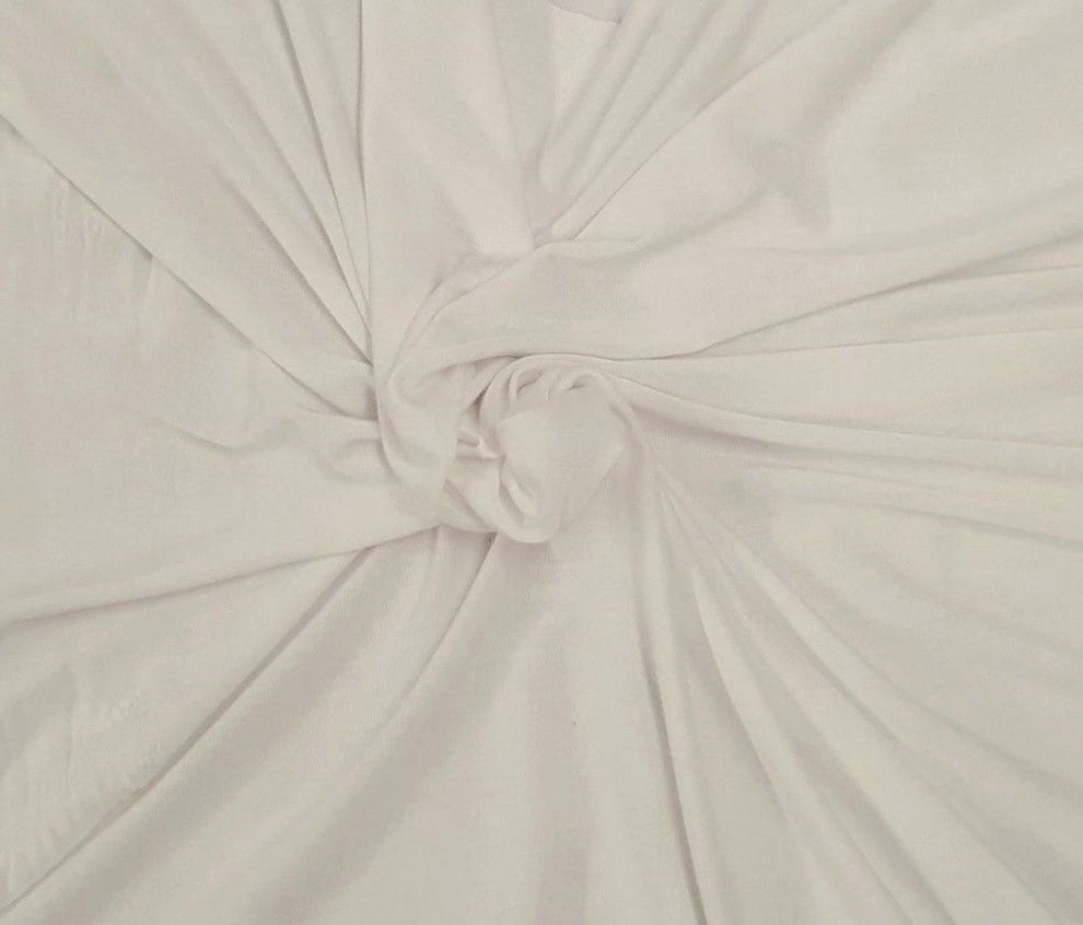 1 Yard Off White Lenzing Modal Spandex Jersey Fabric Soft Eco Knit Lightweight Stretch
