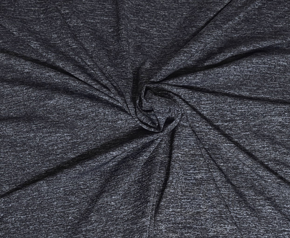 1 Yard Heather Navy Nylon Spandex Jersey Fabric for Swimwear, Activewear, and Performance Apparel