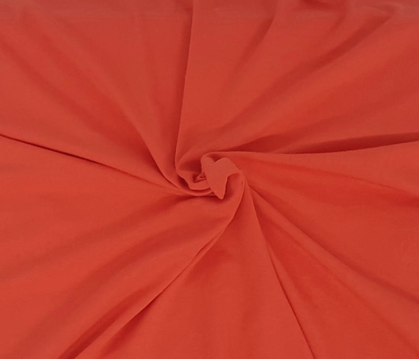 1 Yard Orange Organic Cotton Spandex Jersey Fabric Soft Stretchy