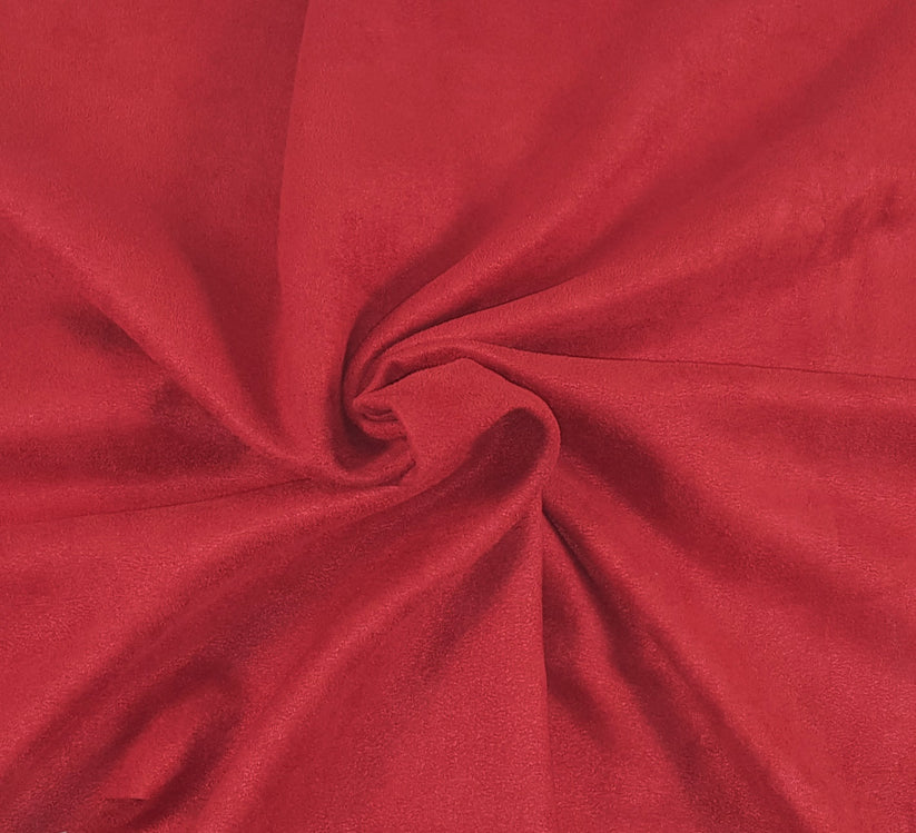 1 Yard Red Double Sided Micro Vegan Suede Fabric For Jackets Upholstery Crafts 60 Inch Wide