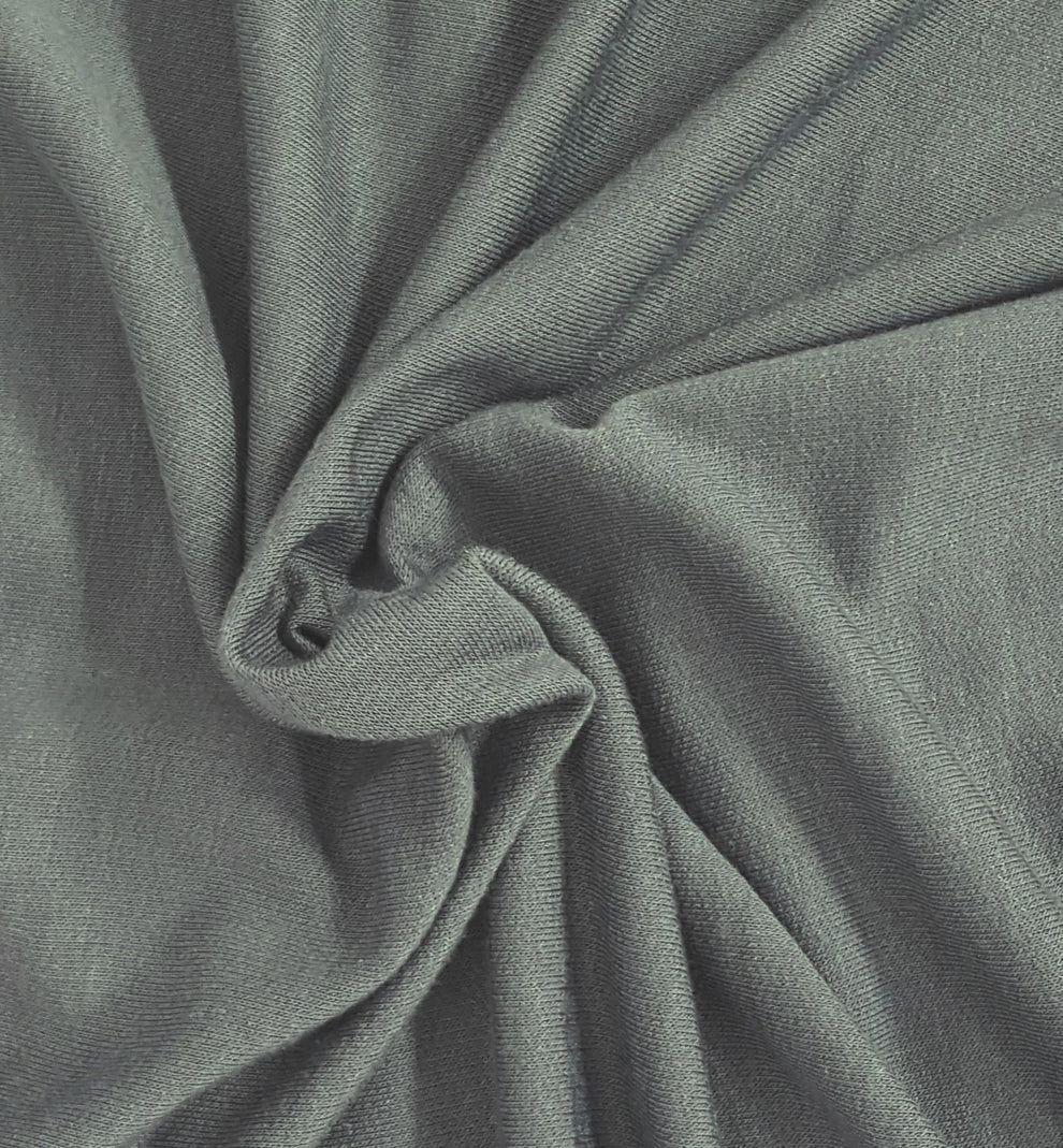 1 Yard Steel Gray Supima Cotton Modal Spandex French Terry Fabric Soft Stretchy Durable Material 66 inches wide