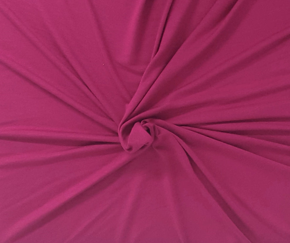 1 Yard Festive Fuchsia Micro Modal Spandex Jersey Fabric Soft Stretch Knit
