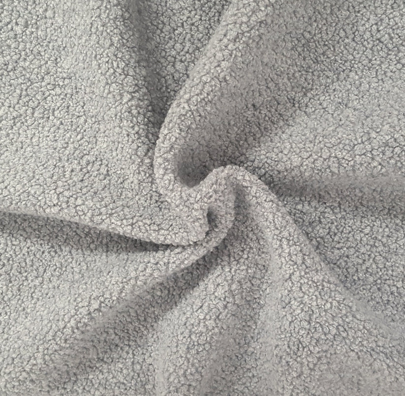 1 Yard Gray Wool Blend Sherpa Fleece Knit Fabric Combines The Warmth And Texture Of Wool.