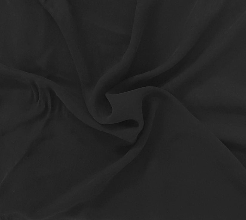 1 Yard Black Woven Cupro Tencel Fabric Made in the USA Soft Breathable