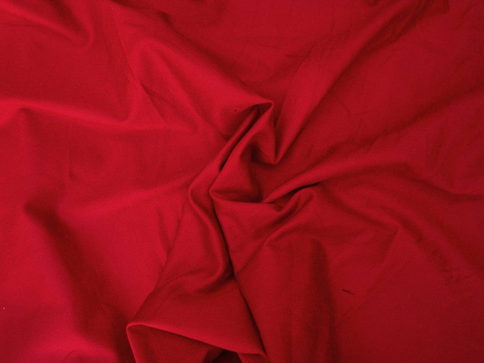 1 Yard Red Cotton Twill Spandex Fabric Stretchy Durable Material