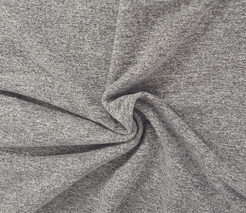 1 Yard Heather Gray Cotton French Terry Knit