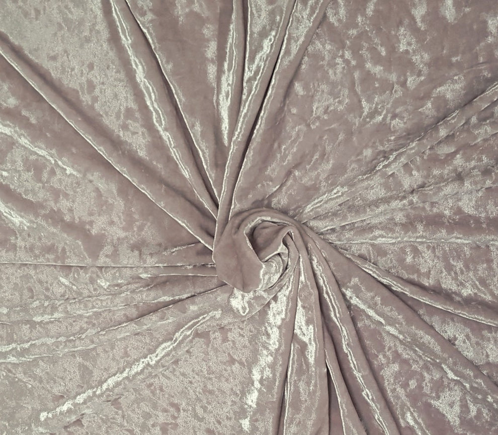 1 Yard Lavender Crushed Stretch Velvet Fabric Soft Shiny Knit