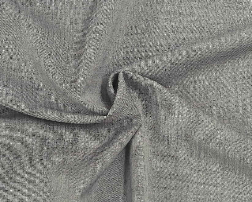 1 Yard Two Tone Black Gray Wool Suiting Fabric