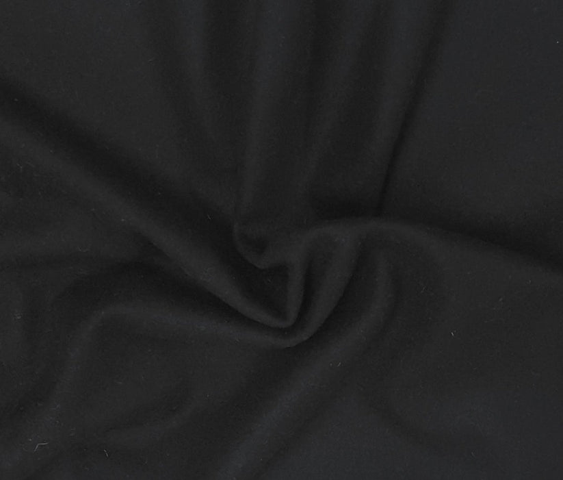 1 Yard Black Woven Wool Fabric Combines Structure and Softness for Elegant