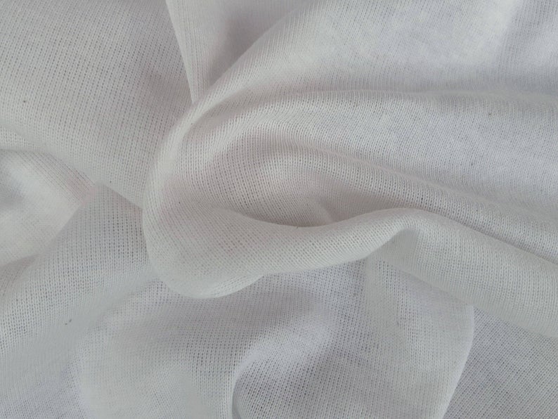1 Yard Off White Cotton Poly 1x1 Tubular Rib Knit Fabric for Cuffs Collars Waistbands