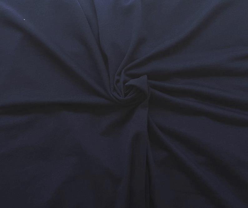 1 Yard Dark Navy Modal Cotton Spandex French Terry Knit Fabric for Hoodies, Joggers, Babywear