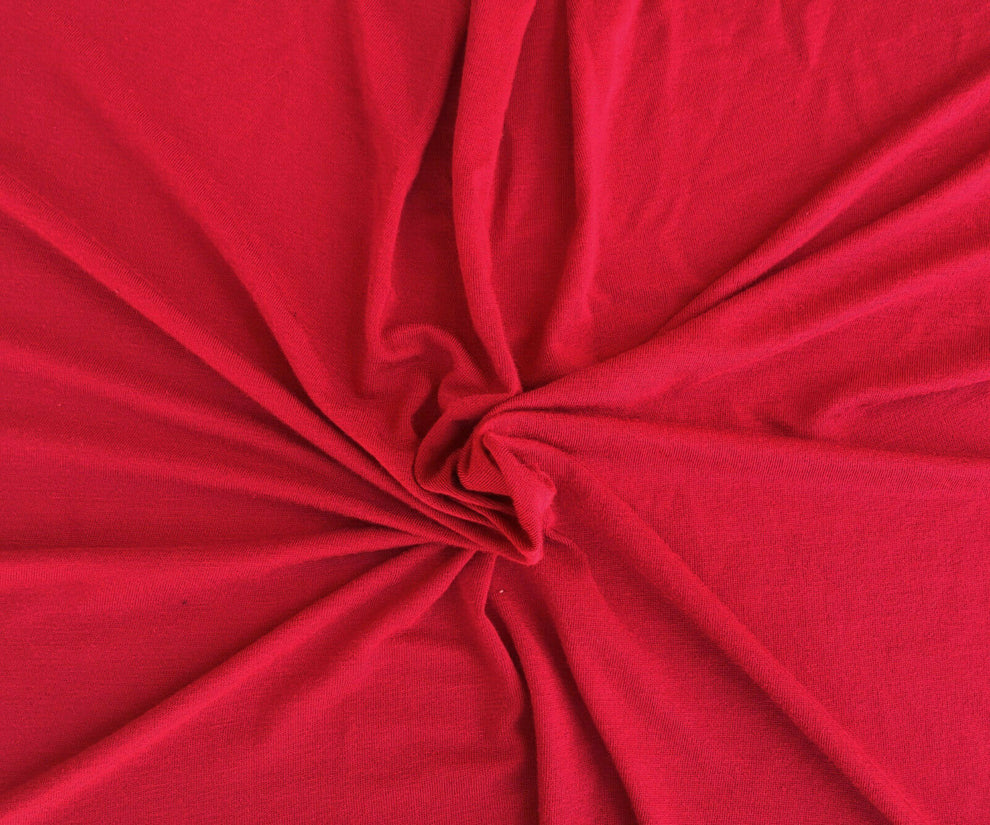 1 Yard Vibrant Hot Pink Micro Modal Spandex Jersey Fabric Soft Stretchy Knit