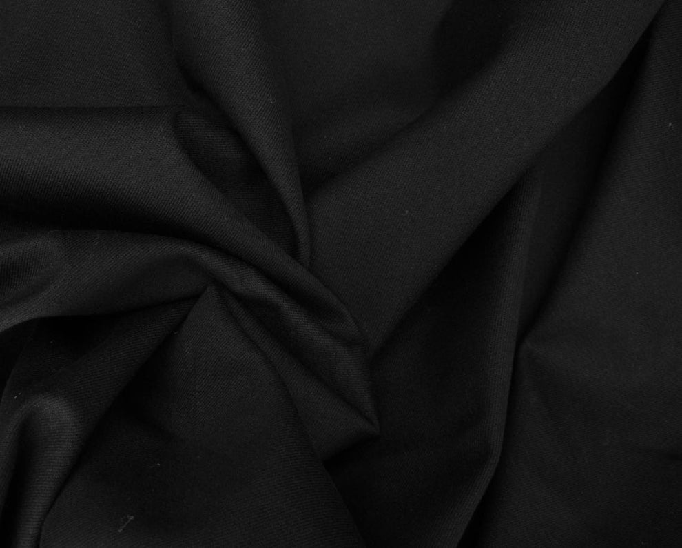 1 Yard Black Cotton Twill Spandex Fabric For Pants Uniforms Jackets Skirts Dresses Crafts 59 Inch Wide