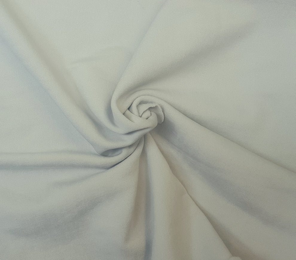 1 Yard Light Gray Poly Spandex Stretch Sweatshirt Fleece Fabric Soft Warm Knit