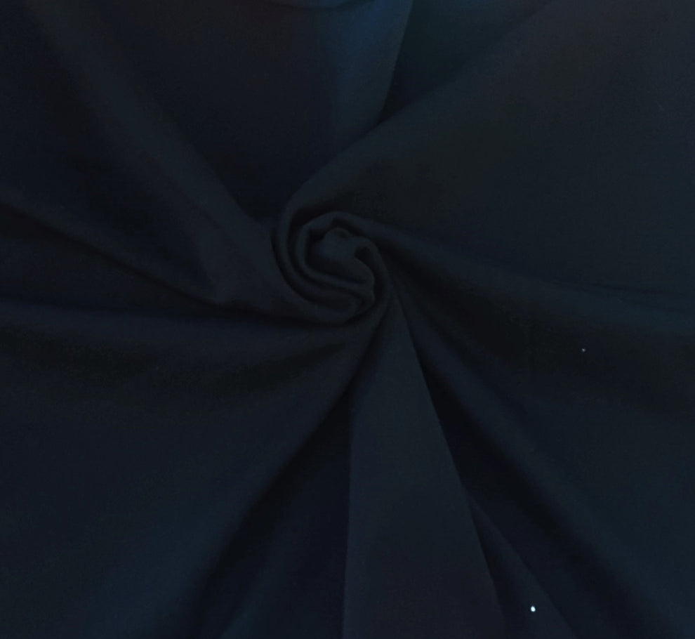 1 Yard Navy Stretch Sweatshirt Fleece Poly Spandex Soft Durable Knit