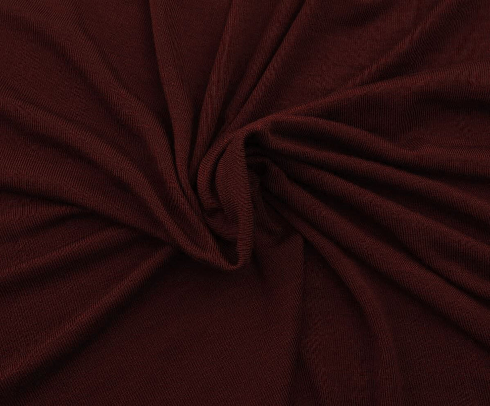 1 Yard Garnet Rose 1x1 Rib Modal Cotton Spandex Fabric Soft Stretchy Knit