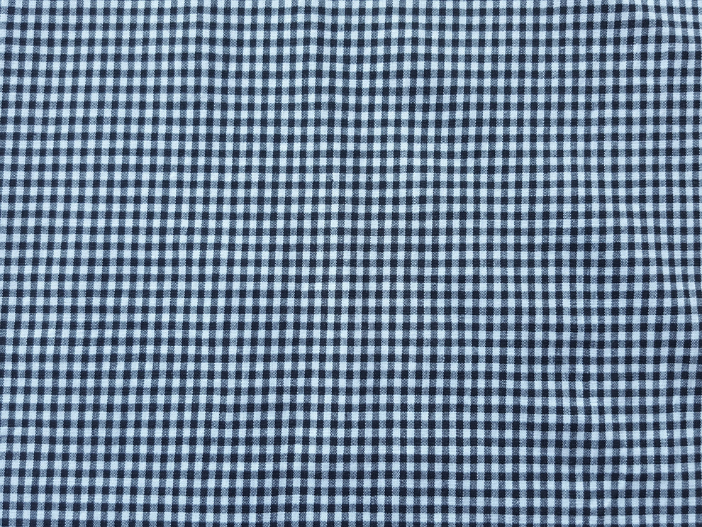 1 Yard Black & White Gingham Stretch Cotton Poplin Lightweight Woven Fabric for Shirts, Dresses & Crafts