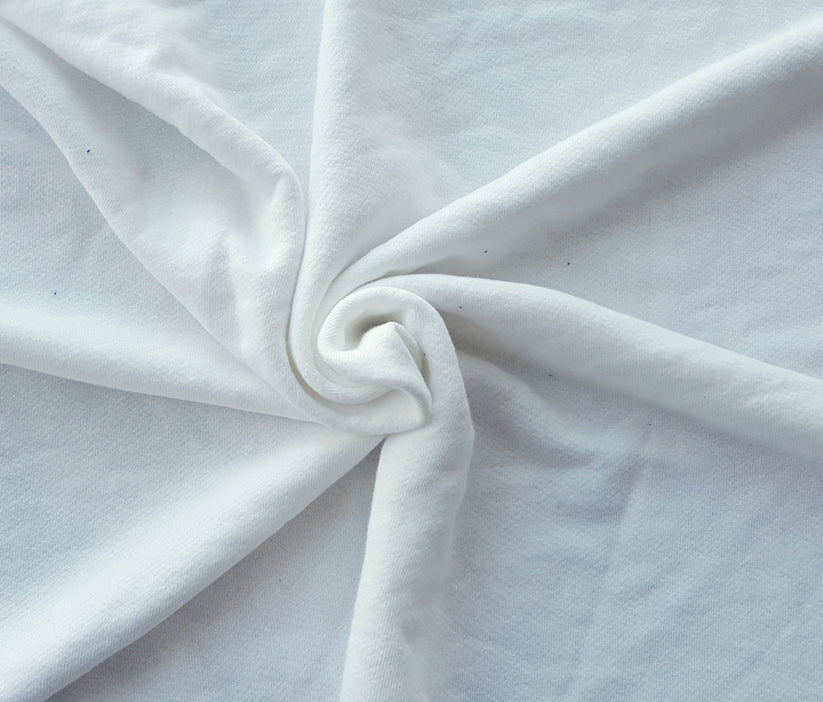 1 Yard Off White Cotton French Terry Knit Fabric Soft Cozy