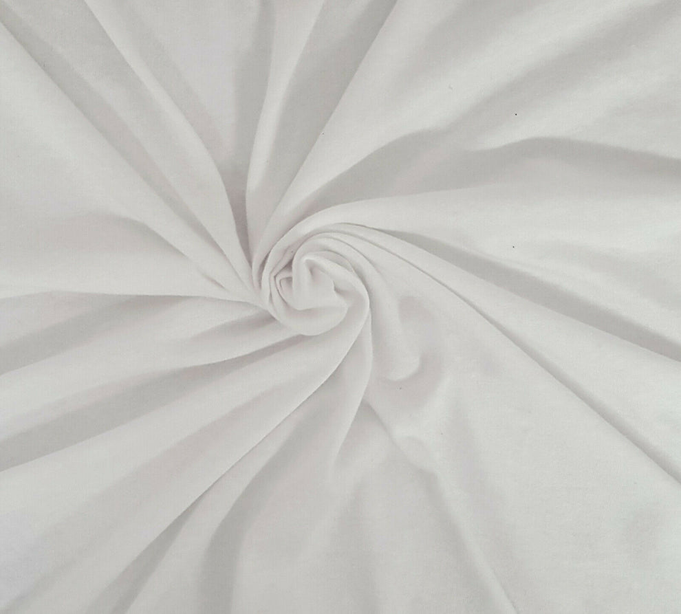 1 Yard White Cotton Jersey Knit One Side Brushed Fabric Soft Stretch Material For Cozy Apparel And DIY Sewing Projects