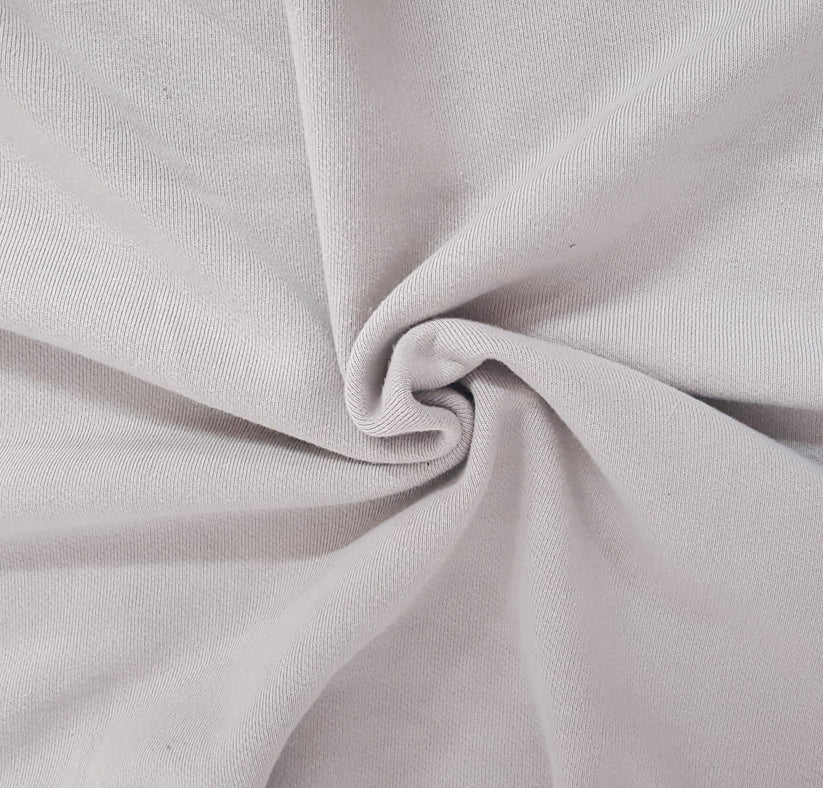 1 Yard Pale Mauve Cotton Pre Washed Fleece Knit Fabric Soft Cozy